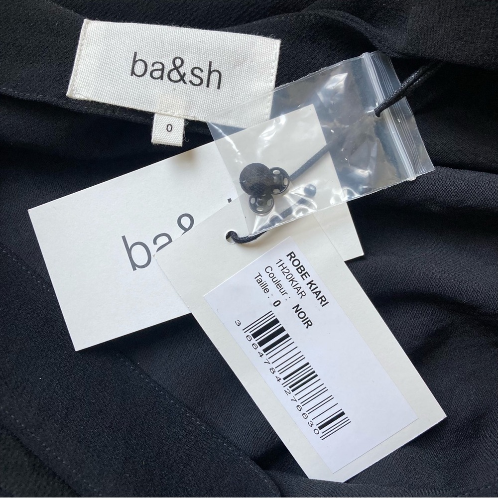 ba&sh Kiari Draped Mini Dress Black XS - Picture 15 of 16